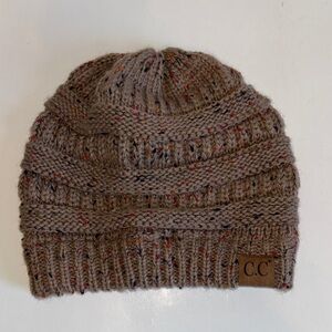 C.C Speckled Knit Beanie in Tan